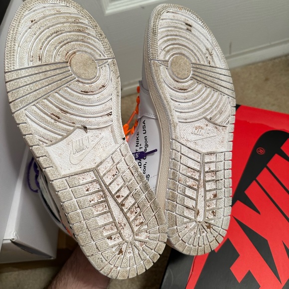 Nike Air Jordan 1 High x Off-White Euros White Europe Exclusive Size 7.5 - Picture 6 of 7